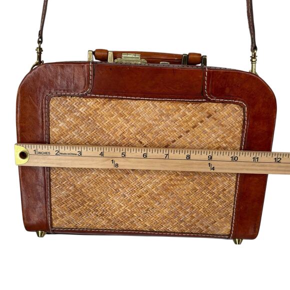 Bosboom Orient Express Vintage Wicker Leather Hard Case Travel Bag Crossbody - Picture 12 of 16